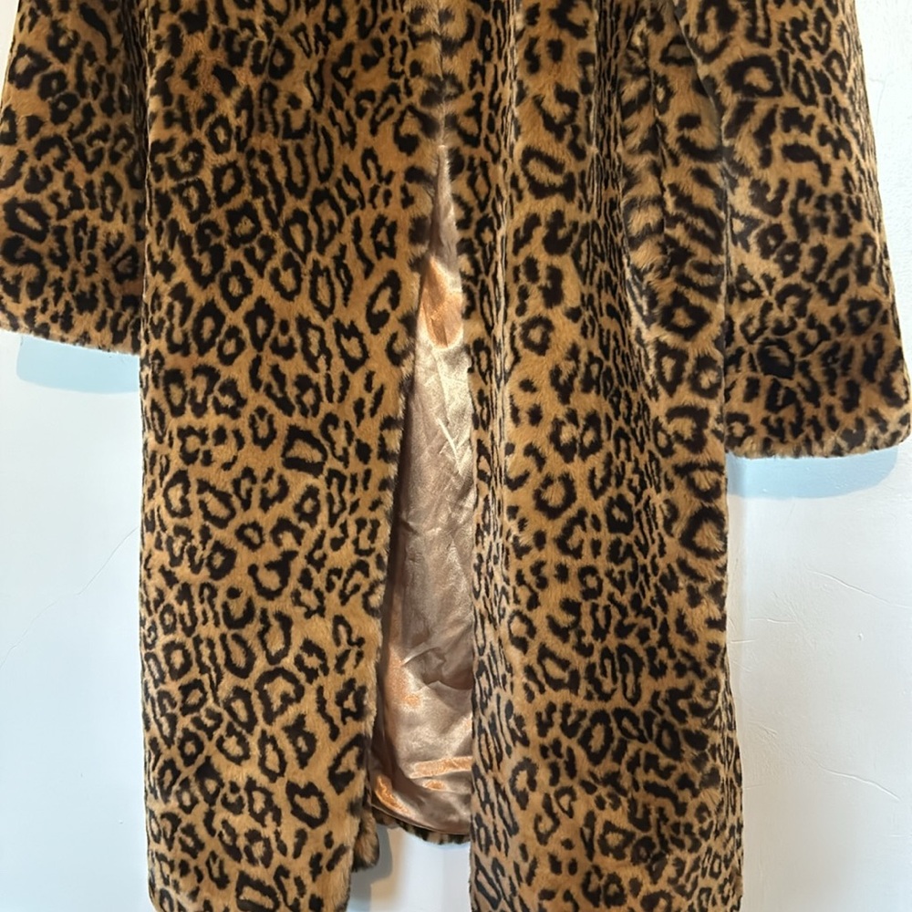 Dennis Basso New York Leopard Faux Fur Long Coat - Picture 4 of 11